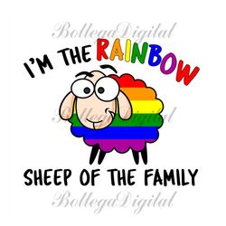 i am the rainbow sheep of the family svg, lgbt svg, im the rainbow, sheep of the family, sheep rainbow, sheep svg, rainb