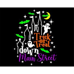 trick or treat down main street svg, mickey's not so scary halloween svg, svg files for silhouette, cricut cut files, sv
