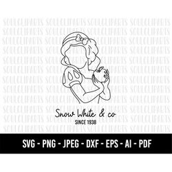 cod1101-snow white and co svg clipart/princess svg/snow white and the seven dwarfs svg files for cricut silhouette/tumbl