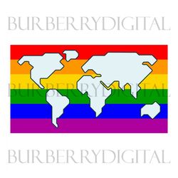 pride world map lgbt design svg, lgbt svg, rainbow svg, pride world map, gay svg, lesbian svg, love is love svg, boy lov