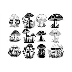 mushroom svg, mushroom clipart, mushroom svg cut files for cricut, fungi svg cut files - sentinentwalker