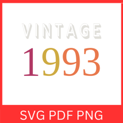 Vintage 1993 Retro Svg | VINTAGE 1993 SVG DESIGN | Vintage 1993 Sublimation Designs | Printable Art | Digital Download