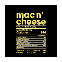 nutrition mac n cheese svg, trending svg, nutrition svg, calories 244 svg