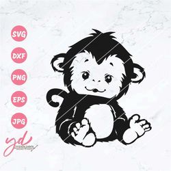 cute monkey sitting svg | cute monkey svg | monkey svg | baby monkey svg | zoo animals svg | cute monkey png clipart cut