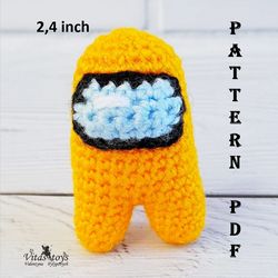 mini yellow crewmate amigurumi toy crochet