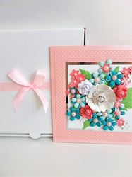 handmade greeting card, all occasion card, mother's day card, birthday card, flowers card, card with 3d flowers