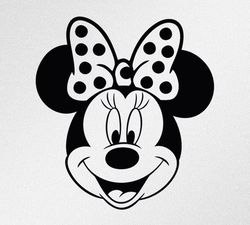 minnie mouse head svg, cdr vector files for cricut, silhouette, cutting plotter