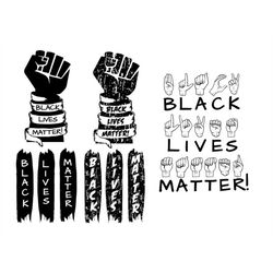 BLACK LIVES MATTER Svg, Black lives svg, Black lives deaf sign language svg, Distressed Black lives