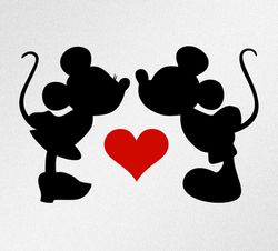mickey minnie kissing svg,cdr vector files for cricut, silhouette, cutting plotter, png file for sublimat