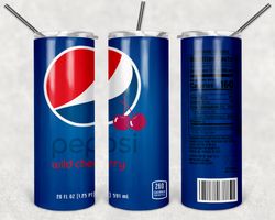 pepsi wild cherry tumbler wrap design - png sublimation printing design - 20oz tumbler designs.