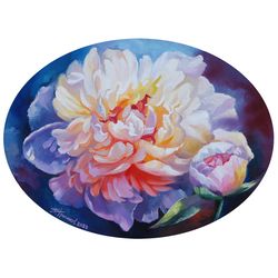 white peony peonies oil painting peony wall art painting on canvas floral original art flower wall decor peony art gift