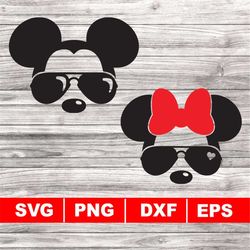 minnie sunglasses svg, mickey sunglasses svg, digital download, aviator sunglasses svg, sunglasses clipart