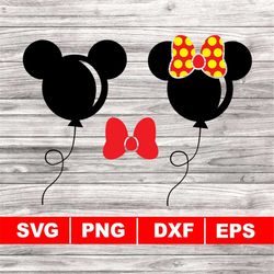 minnie balloons svg, png, dxf, eps, digital download, balloons svg, birthday balloon svg, mickey balloons svg, balloon c