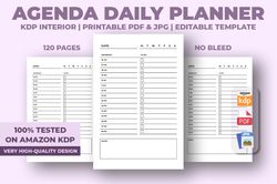 agenda daily planner kdp interior