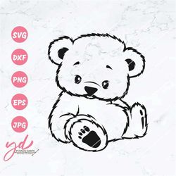 cute bear sitting svg | cute bear svg | bear svg | baby bear svg | teddy bear svg | zoo animals svg | cute bear png cutt