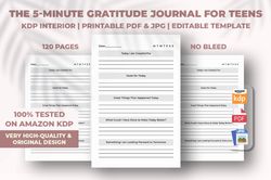 the 5-minute gratitude journal for teens kdp interior