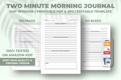 two minute morning journal kdp interior