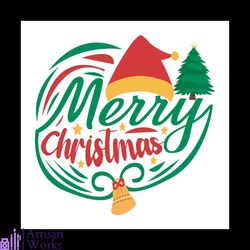 merry christmas and santa hat svg, christmas svg, santa hat svg