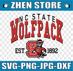 vintage 90's nc state wolfpack svg, nc state svg , vintage style university of nc state png svg dxf ncaa svg, ncaa sport