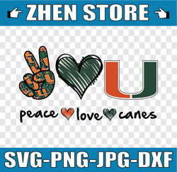 peace love hurricanes png, sport png, ncaa png, ncaa sport png, digital download