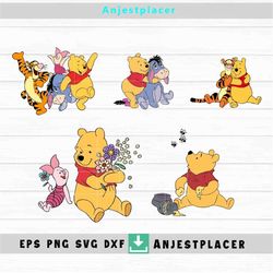 bundle, cute bear svg, cartoon svg, cricut file, clipart, svg, png, eps, dxf