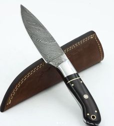 damascus skinner knife,custom hand made damascus steel skinner knife