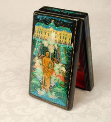 peterhof lacquer box hand painted petrodvorets miniature art st petersburg