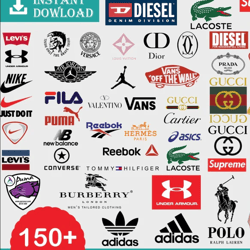 150 fashion brand logo- 100 instant download