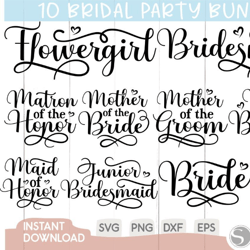 bridal party svg bundle- 100 instant download