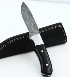 hunting knife , custom  hand made damascus steel skinner knife