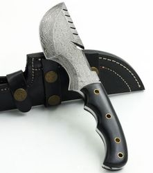 custom hand made damascus steel full tang tracker  knife , hunting knife