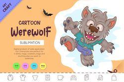 cartoon werewolf. crafting, sublimation.