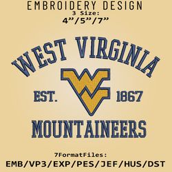 west virginia mountaineers embroidery design, ncaa logo embroidery files, ncaa mountaineers, machine embroidery pattern