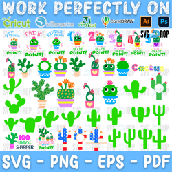 cactus is on point school bundle svg- instant download