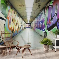 wall mural urban tunnel graffiti mural wallaper street art graffiti wall