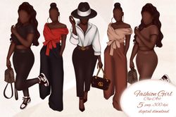 black girl clipart fashion afro woman