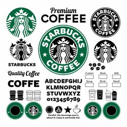 coffee svg bundle vector file starbucks mug clipart coffee lovers logotype png pdf dxf eps letters font digital design