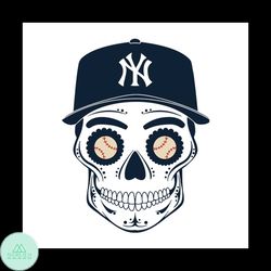 new york yankees sugar skull svg, new york yankees digital download