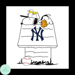 snoopy baseball new york yankees pullover svg, new york yankees digital download