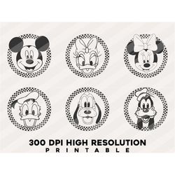 bundle checkered mickey and friends svg - png - pdf