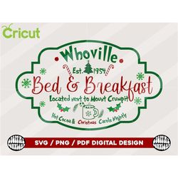 bed and breakfast svg, christmas svg, christmas sign svg, christmas logo png, holiday svg, winter svg, png, pdf download