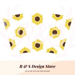 sunflower, flowers, cup wrap, tumbler wrap, png, svg.