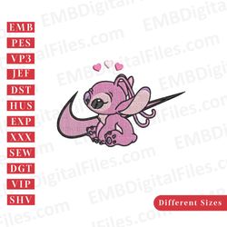 disney angle with hearts swoosh machine embroidery designs