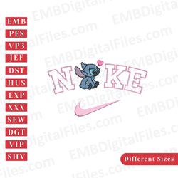 disney stitch with hearts nike machine embroidery designs