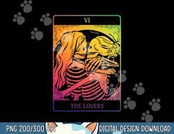 the lovers tarot card rainbow occult goth lesbian skeleton png, sublimation copy