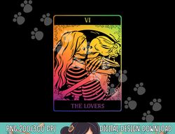 the lovers tarot card rainbow occult goth lesbian skeleton png, sublimation copy