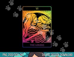 the lovers tarot card rainbow occult goth lesbian skeleton png, sublimation copy