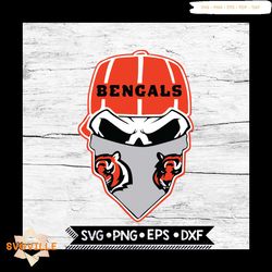 cincinnati bengals svg, nfl svg, skull svg files for cricut, football svg, cricut file, svg