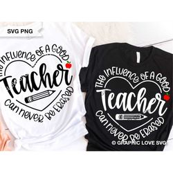 teacher appreciation gift svg png, the influence of a good teacher can never be erased svg, cute teacher gift, teacher l