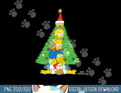 the simpsons family christmas tree holiday  png, sublimation